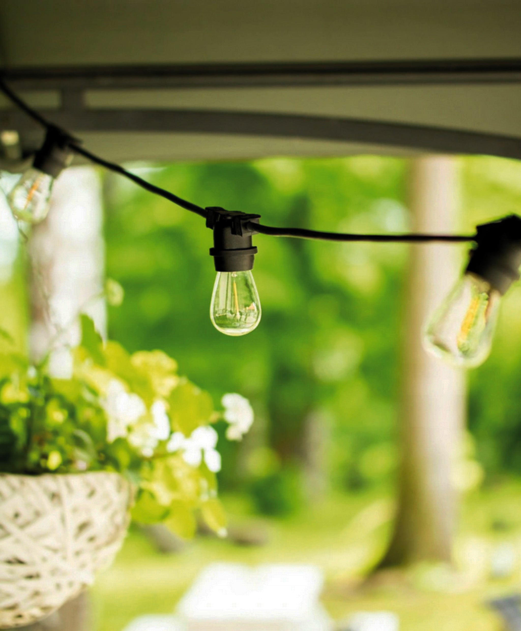 Girlanda świetlna 10x E27 LED 10m IP44 ogrodowa tarasowa czarna MasterLED - 3