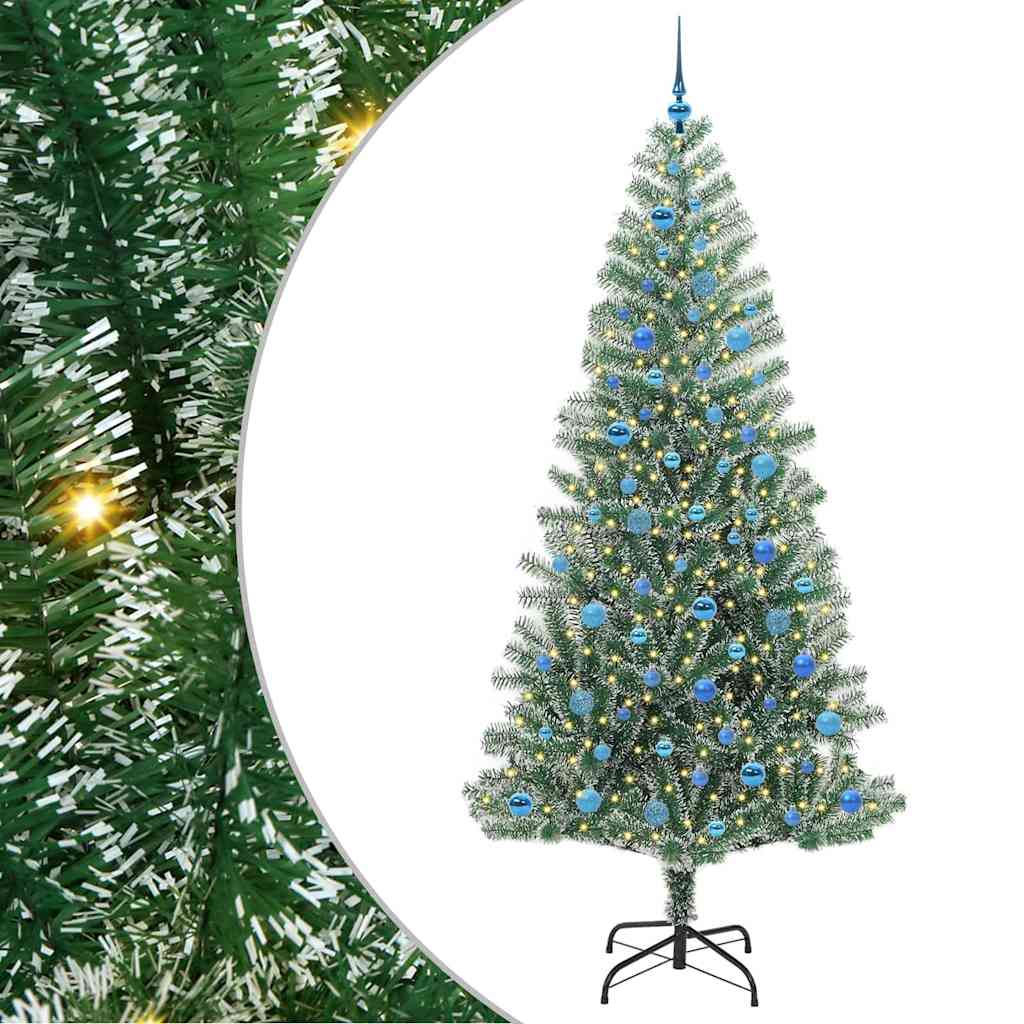 Sztuczna choinka z śnieżnym pokryciem z lampkami LED 240 cm