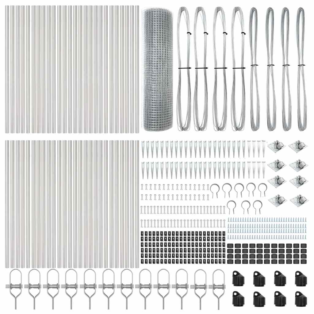 Clôture avec poteaux Argent 05 x 100 m Acier - 6