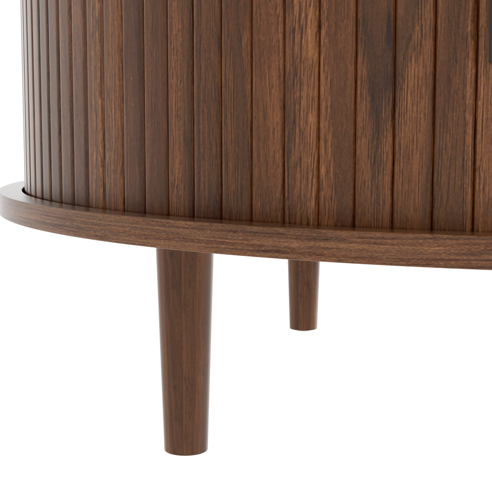 Table basse ronde réglable 80x80x59 cm avec tiroir coulissant , rangement intégré, MDF, Noyer - 8