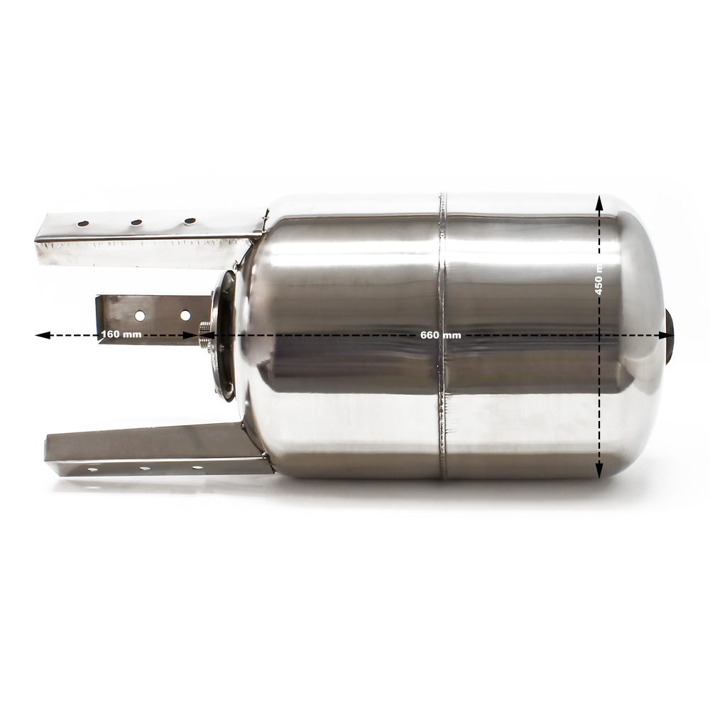 Wiltec Réservoir pression à vessie – 100 Litres – en Acier inoxydable – Version verticale – Surpresseur pour la surpression eau domestique – Réserv... - 2