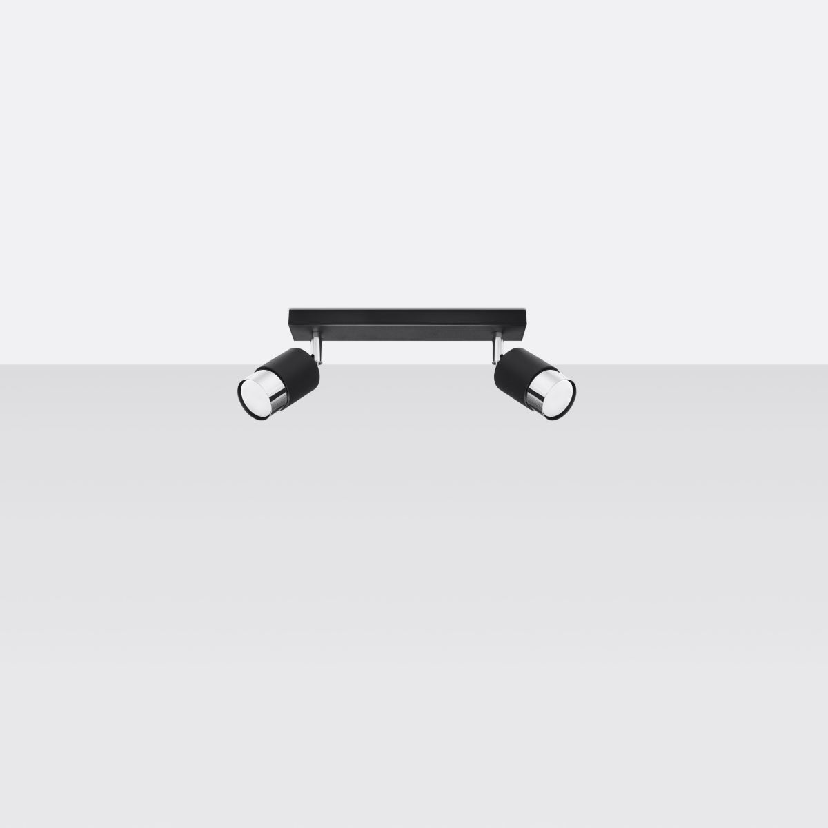 Plafon ALVOR 2 czarny/chrom LED 4000K - 30x5x18cm Sollux