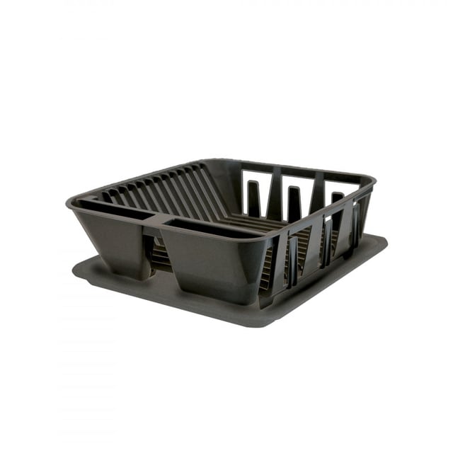Égouttoir à Vaisselle Compact PARENCE Avec Compartiments - 29,5x40x8 Cm - Pour Assiettes, Verres, Couverts