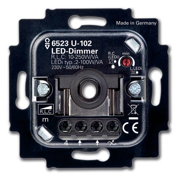 Regulator obrotowy Busch-Jaeger 2-100W czarny kontrola oświetlenia wewnętrznego