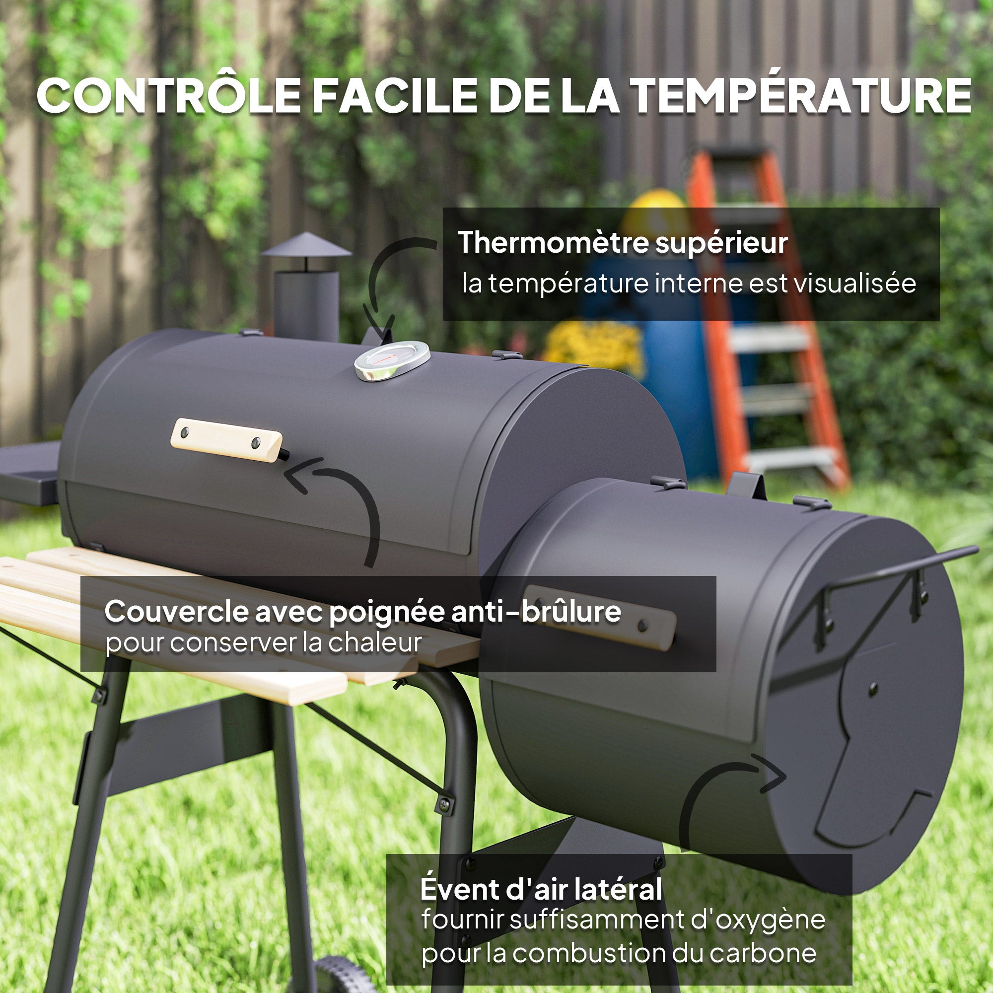 Barbecue au charbon Outsunny en Acier - 6