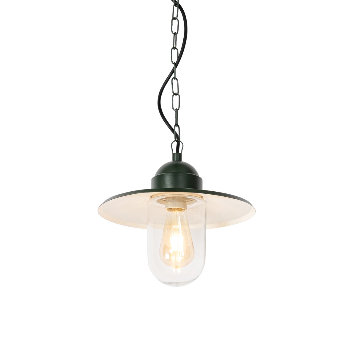 Nowoczesna lampa wisząca zewnętrzna ciemnozielona IP44 - Kansas