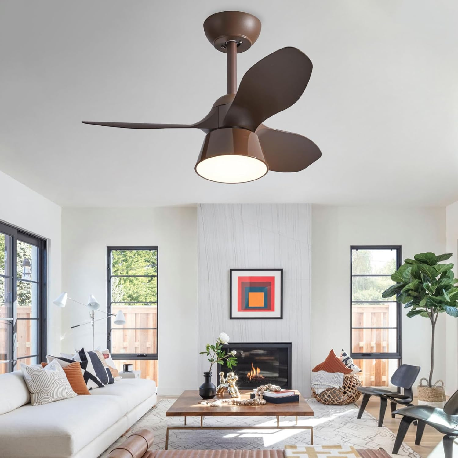 Ventilatori Da Soffitto Con Luce, Ventilatore Da Soffitto A Basso Profilo Con Montaggio A Incasso Con App E Telecomando 6 Velocita Del Vento 40 Cm 92131290