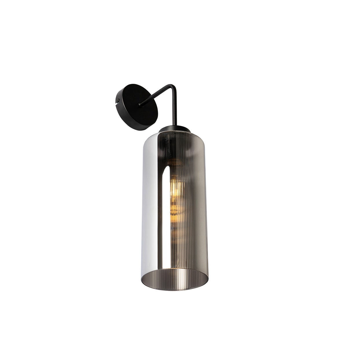 Lampada da parete smart nera con vetro fumé incl. WiFi ST64 - Laura - 7