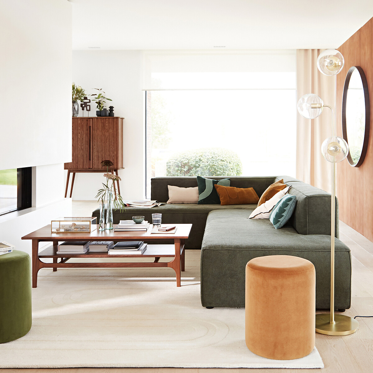 Pouf velours, Polina - Ocre doré - taille unique - 2