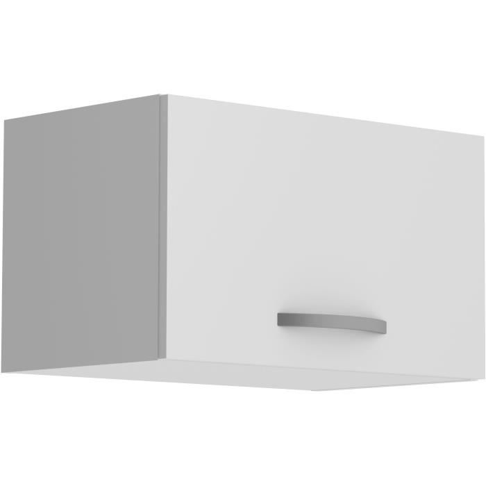 OSLO Meuble haut court 1 porte - Blanc - L 60 x P 36 x H 35 cm - 7