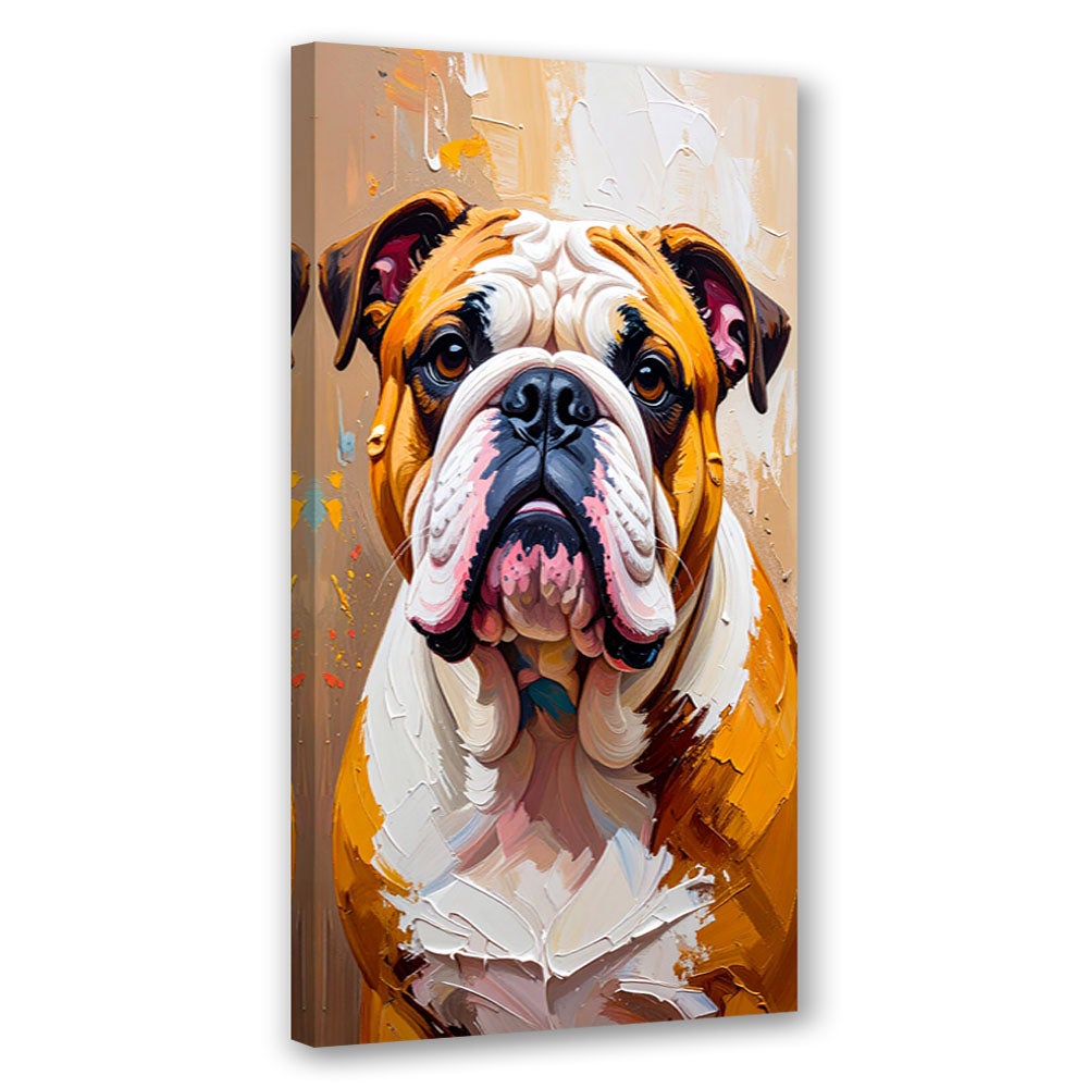 Obraz nowoczesny do salonu biura, Buldog Pies Zwierzę Beżowy 60x120