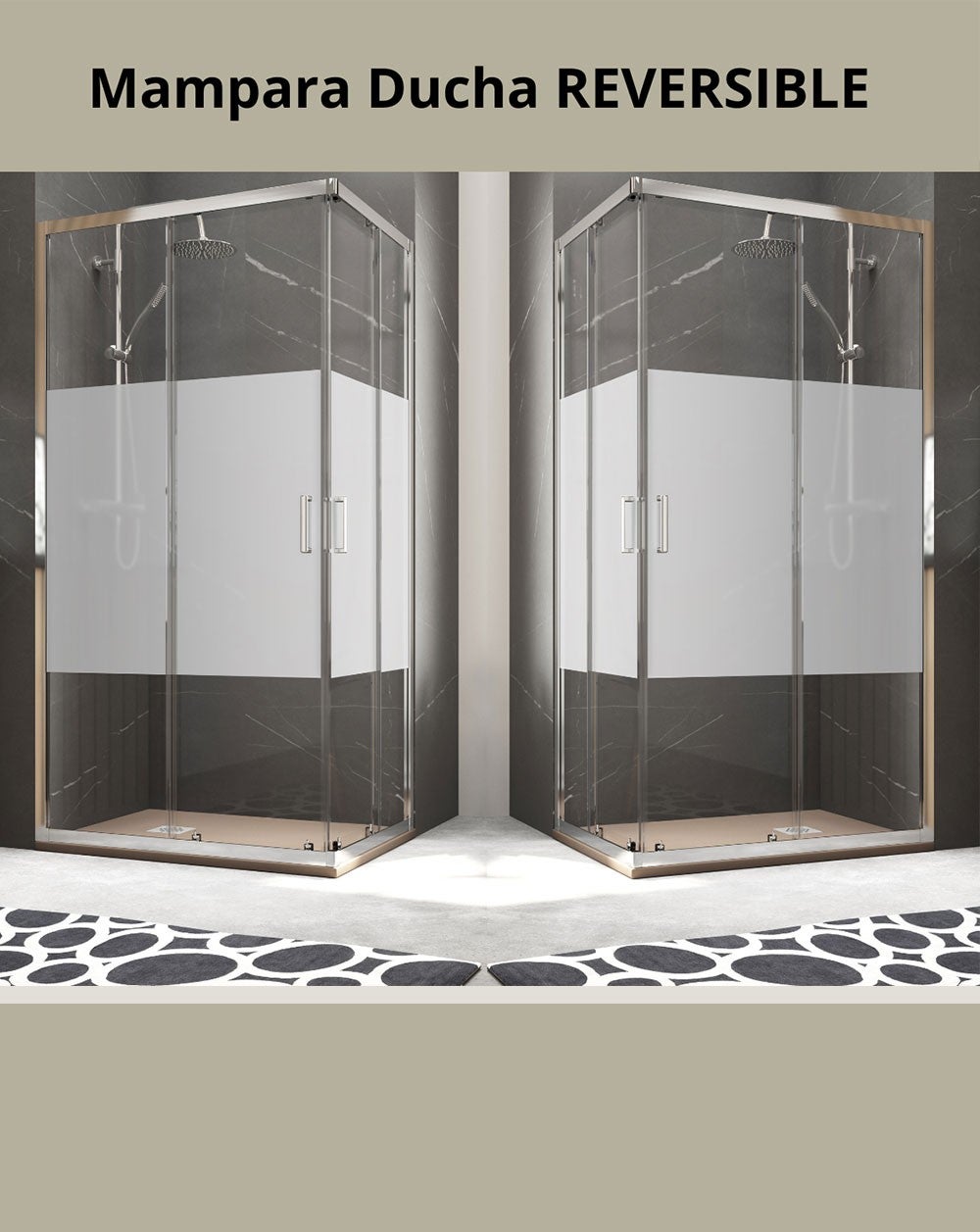 Box doccia angolare scorrevole 2 porte 2 fisse | Serigrafia in vetro anticalcare da 5 mm | Profilo cromato 120 cm (adattabile 116,5-118,5 cm) x 90 cm - 2