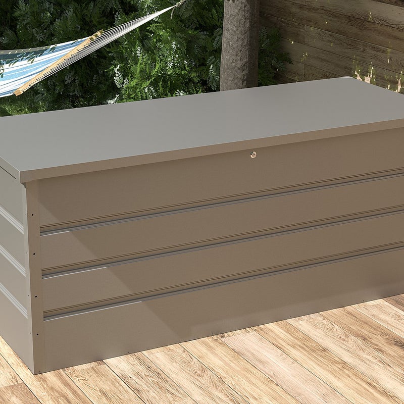 Skrzynia ogrodowa ze stali ocynkowanej szara - 750L - TOMASO