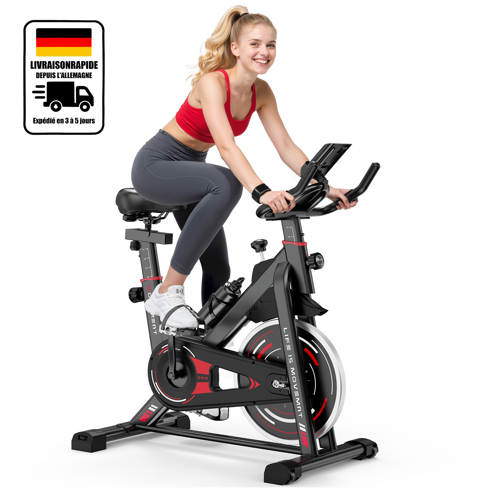 Bicicleta estática RATTANTREE para ciclismo indoor con pantalla