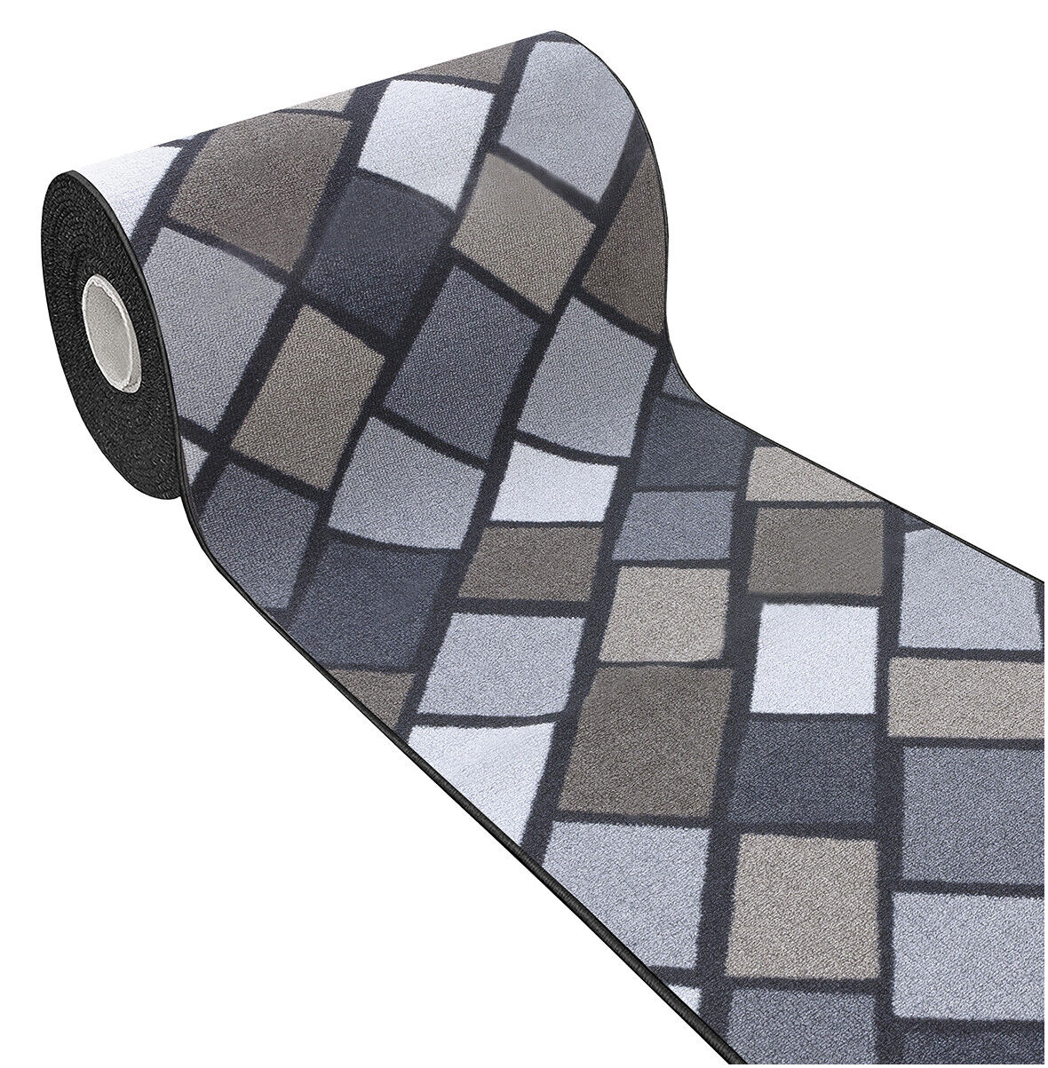 Alfombra de cocina 57x190 cm corredor antideslizante bordeada camino entrada diseño mosaico gris