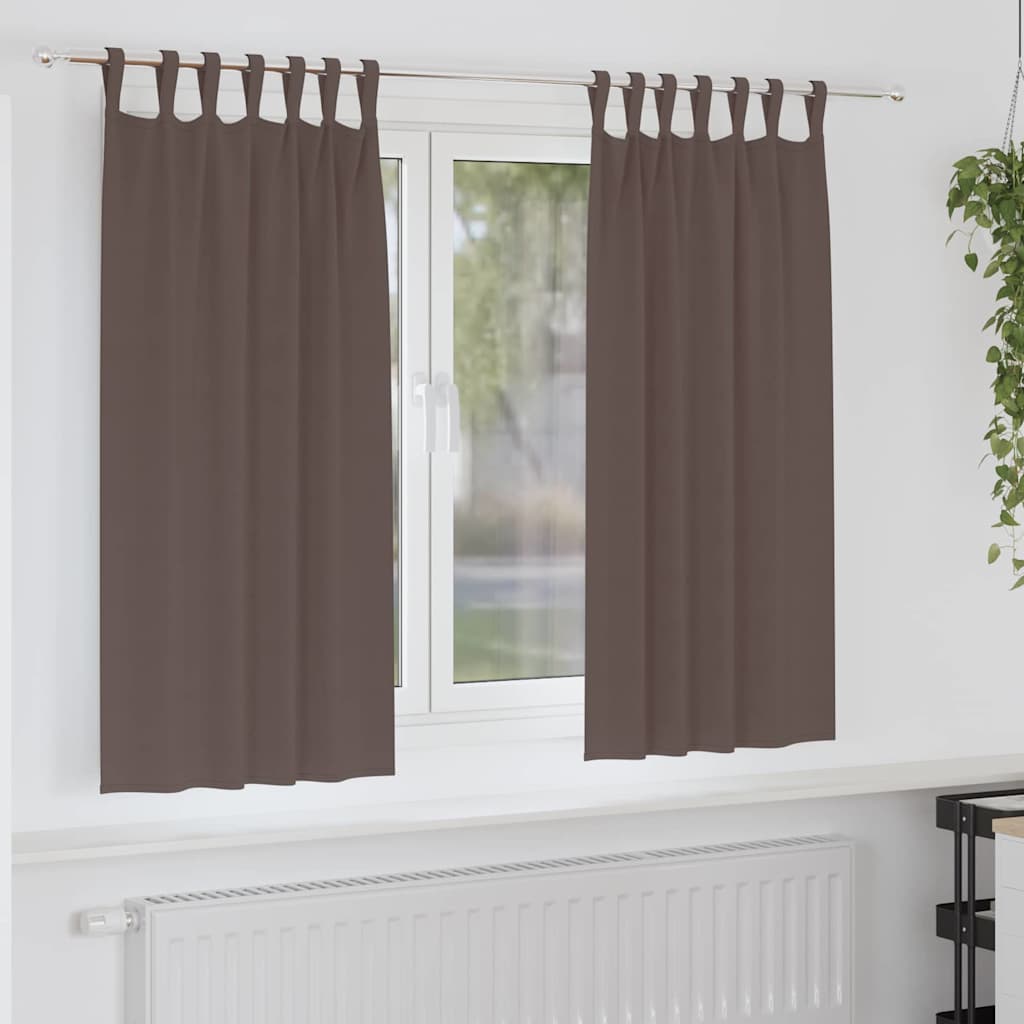 Firany blackout z kółkami 2 pcs Ciemny brąz 175 x 140 cm vidaXL