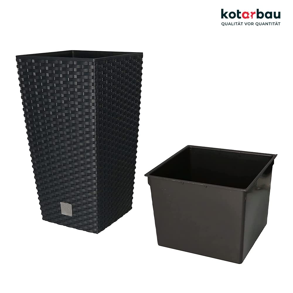 Doniczka rattan osłona donica antracyt 420 + wkład - KOTARBAU - 7