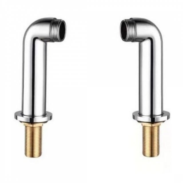 Paire de colonnettes chromé H107 pour baignoire mâle / mâle 15 x 21 / 20 x 27 mm