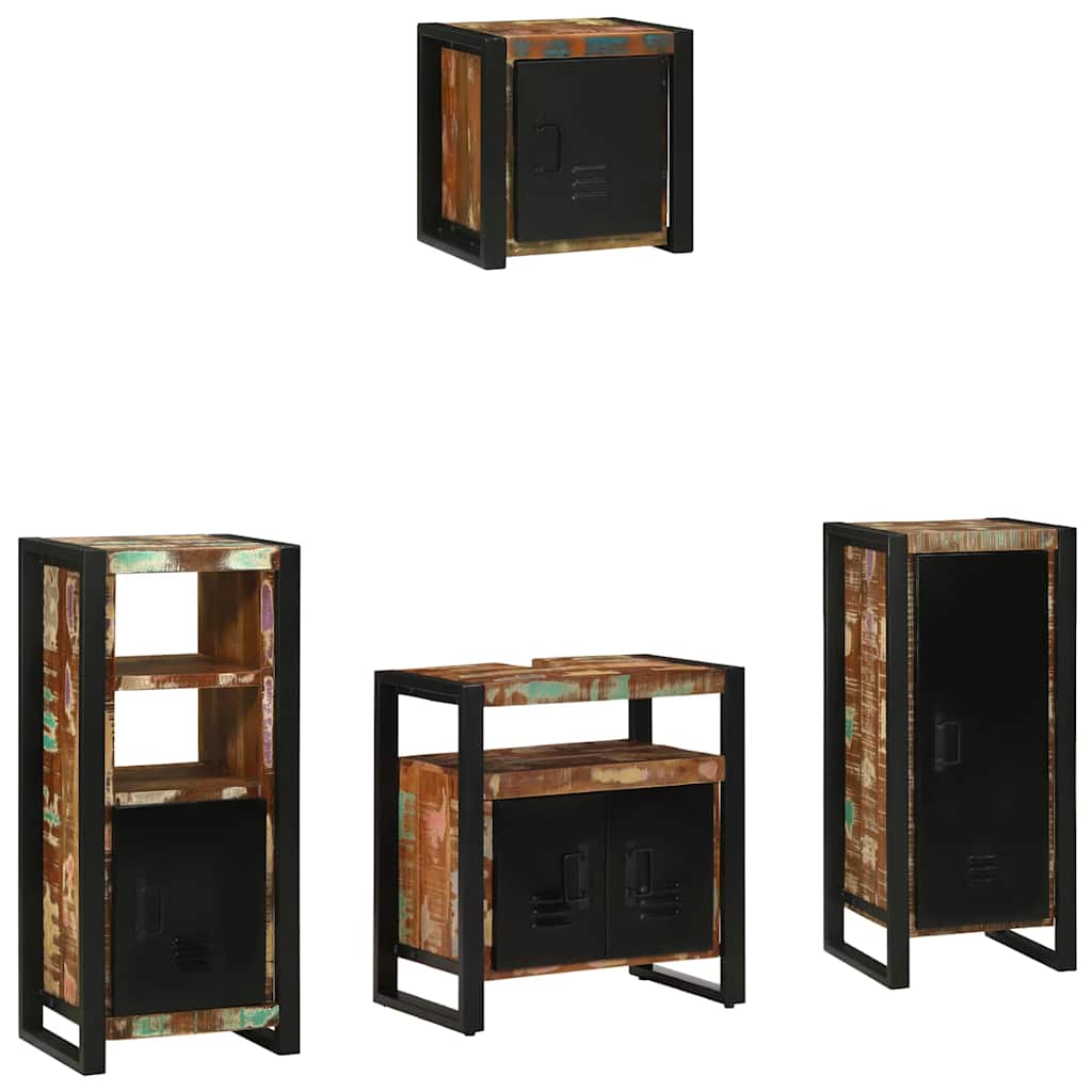 Juego de muebles de baño 4 pcs madera sólida recuperada vidaxl