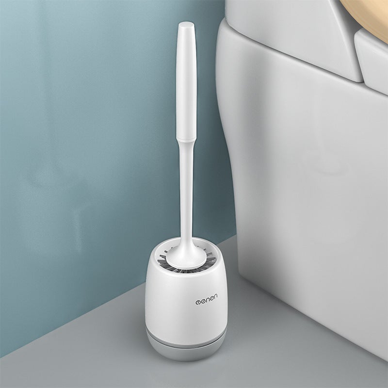 Set Scopino WC In Silicone Con Supporto - Grigio/Bianco, Include Bocchetta A Lancia, Montaggio A Pavimento/Parete, Design Moderno