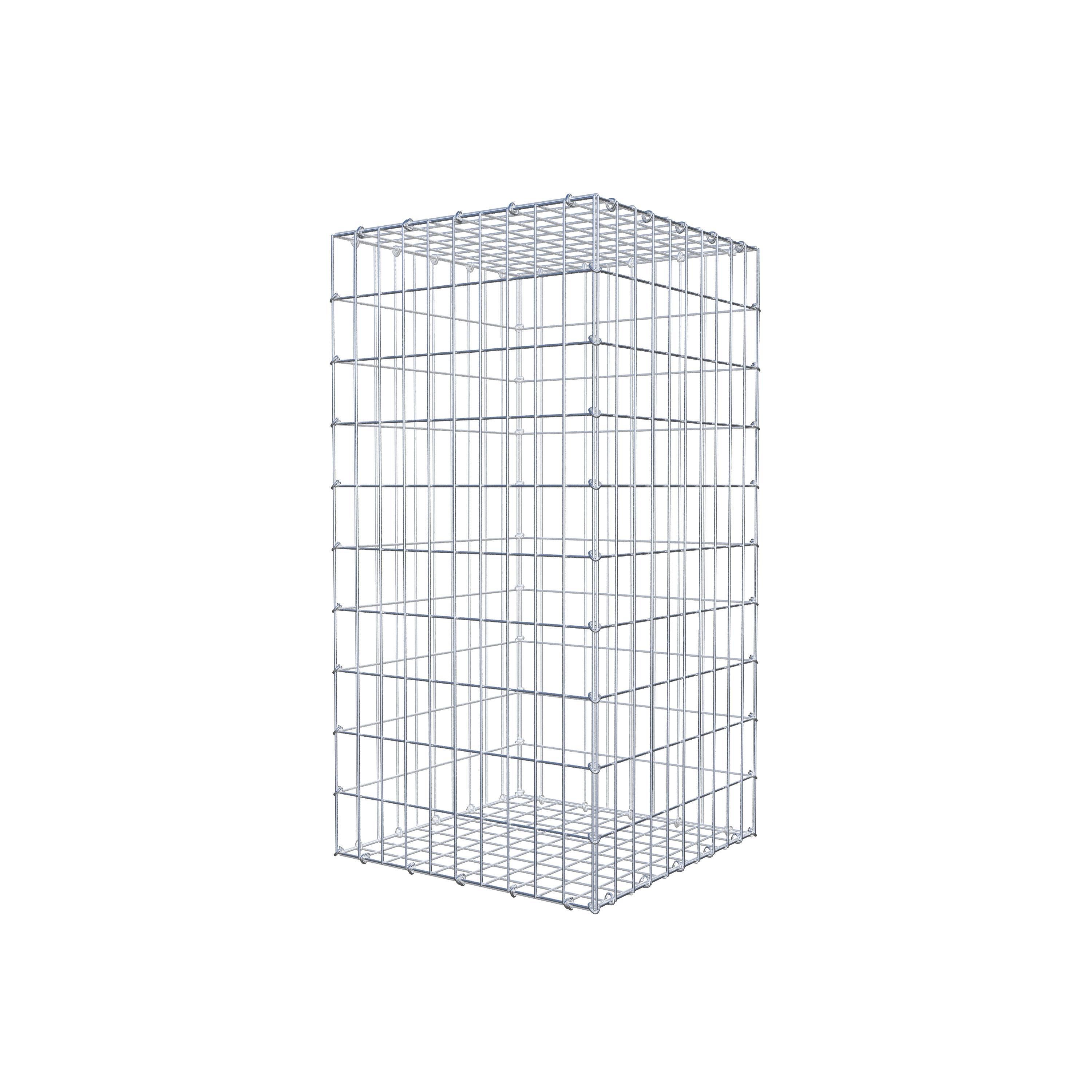 Gavión de acero galvanizado 100x50x50cm (LxAxP), malla 5 x 10cm, Anillo en C, jaula metálica para muro o jardín - 2