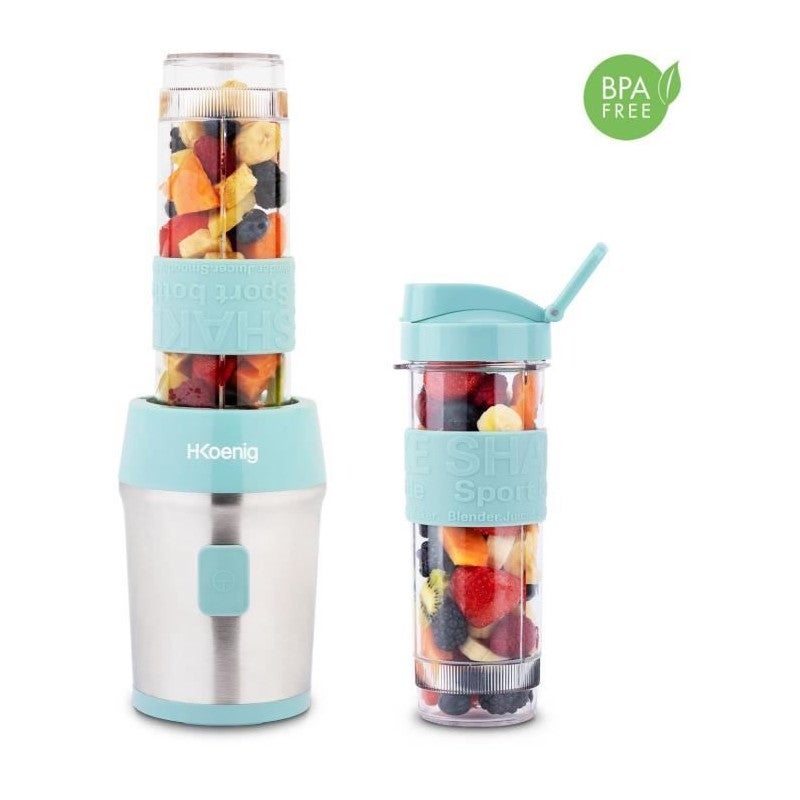 Mini blender - SMOO16 - 300 W - 570 mL - Bleu pastel - 2 gourdes incluses - 2
