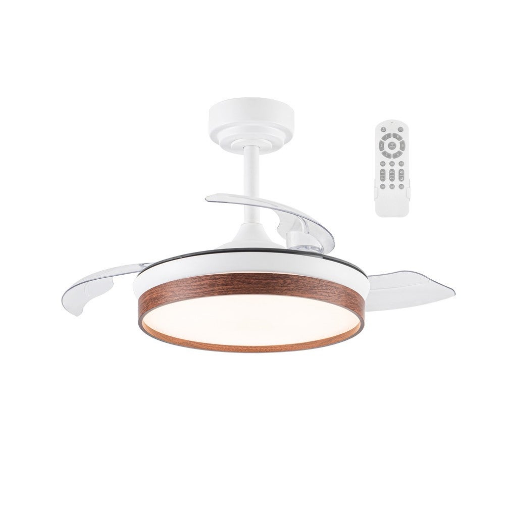 Chowany wentylator sufitowy z oświetleniem LED 46W CCT Dim Ø92cm Tamero Mini Cherry