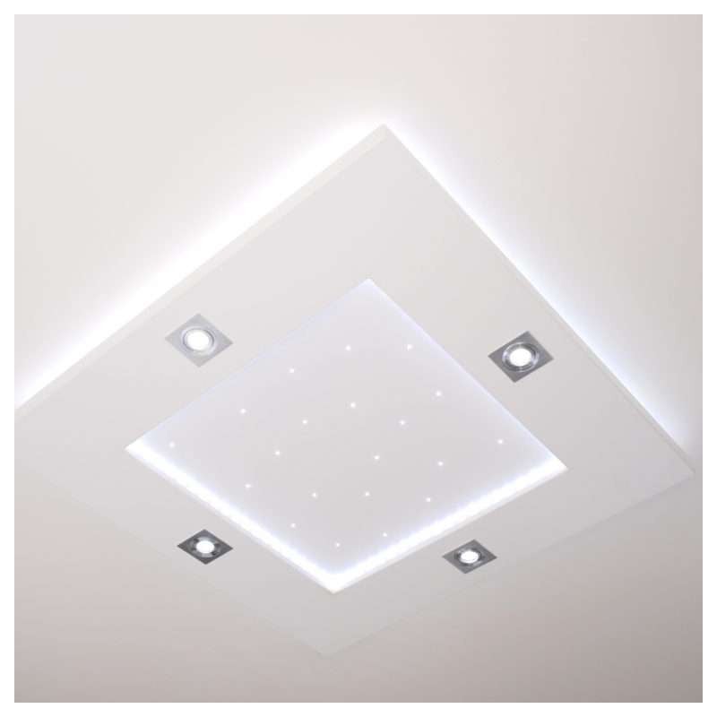 Plafonnier carré rubans et spots LED RGB+CCT 86x86cm avec télécommande - 2