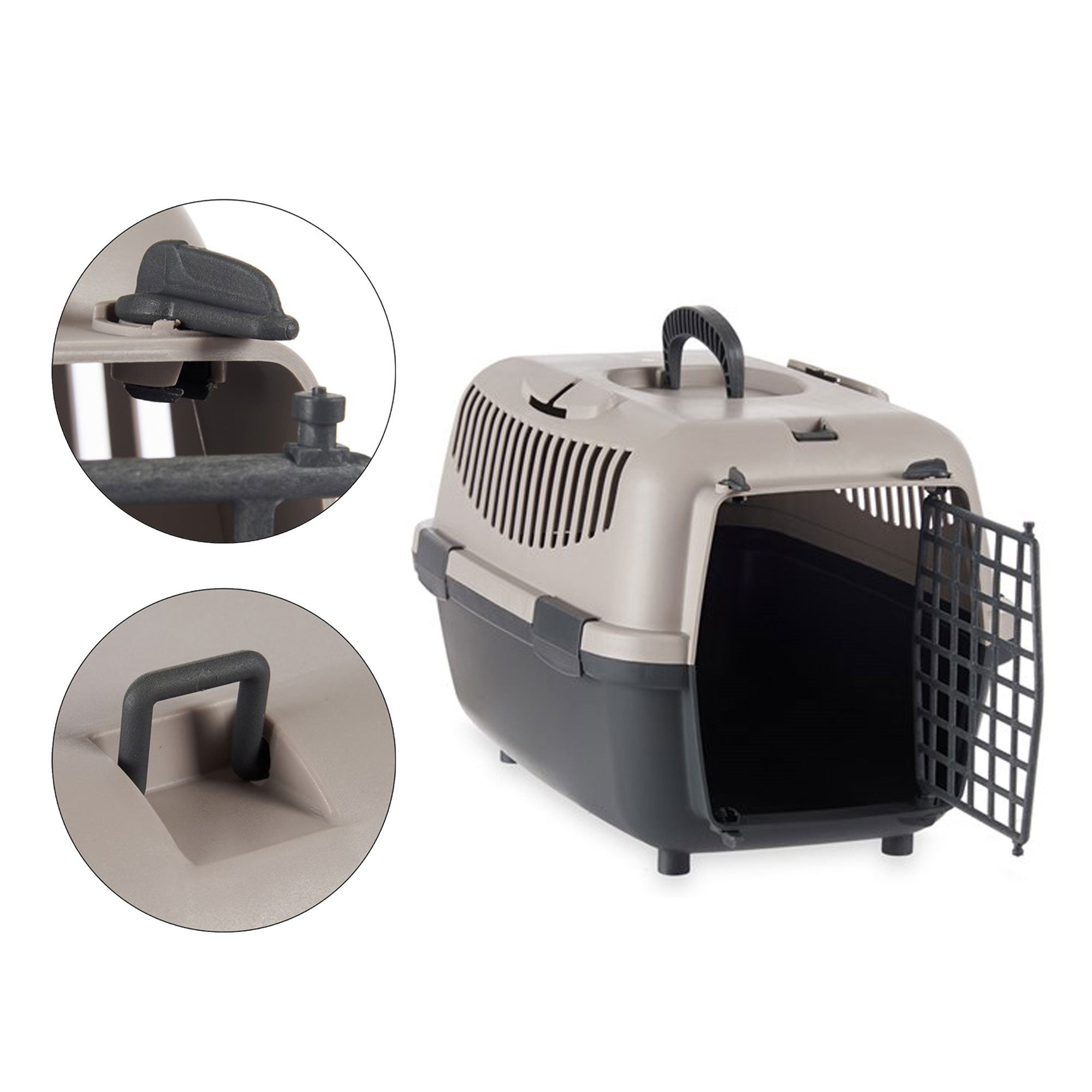 Transportador portátil para animais de estimação antracite, ideal para cães e gatos 48x31,5x31cm - 3