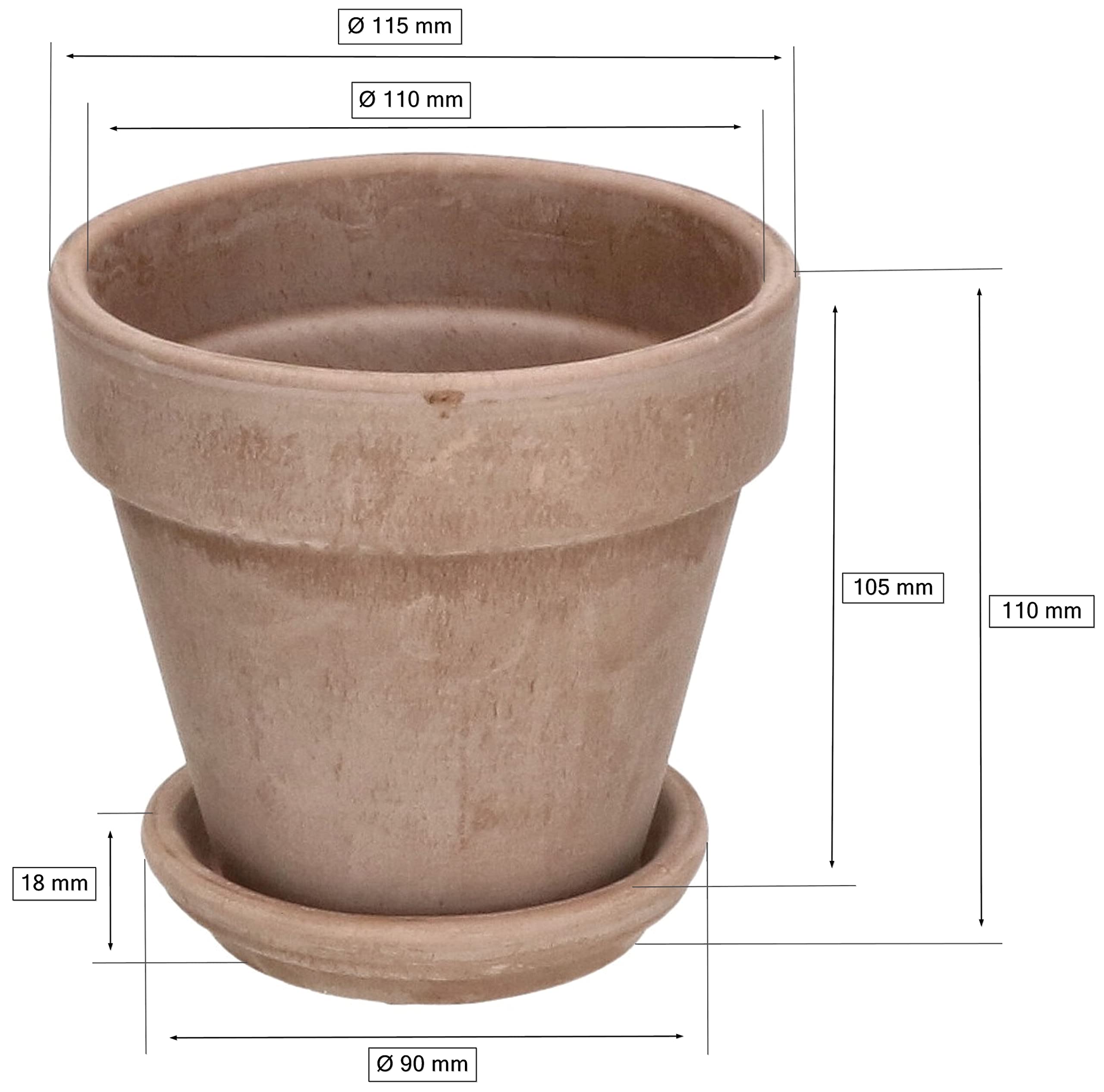 Doniczka gliniana ogrodowa ⌀ 31cm donica mokka ceramiczna na kwiaty rośliny - KOTARBAU - 2