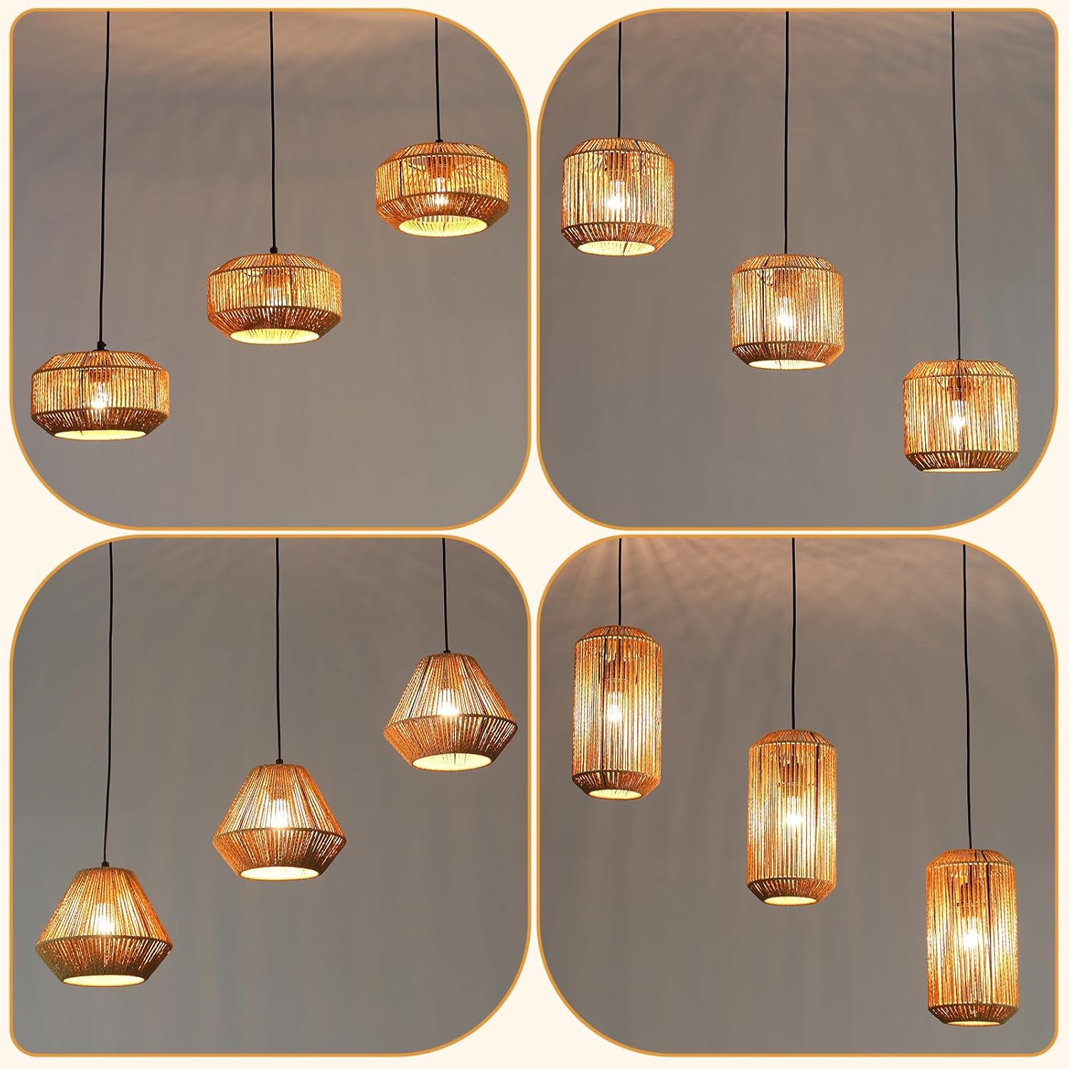 ZMH Suspension 3 Flamme Vintage E27 Décoration De Salle à Manger (ampoule Non Incluse) - 7