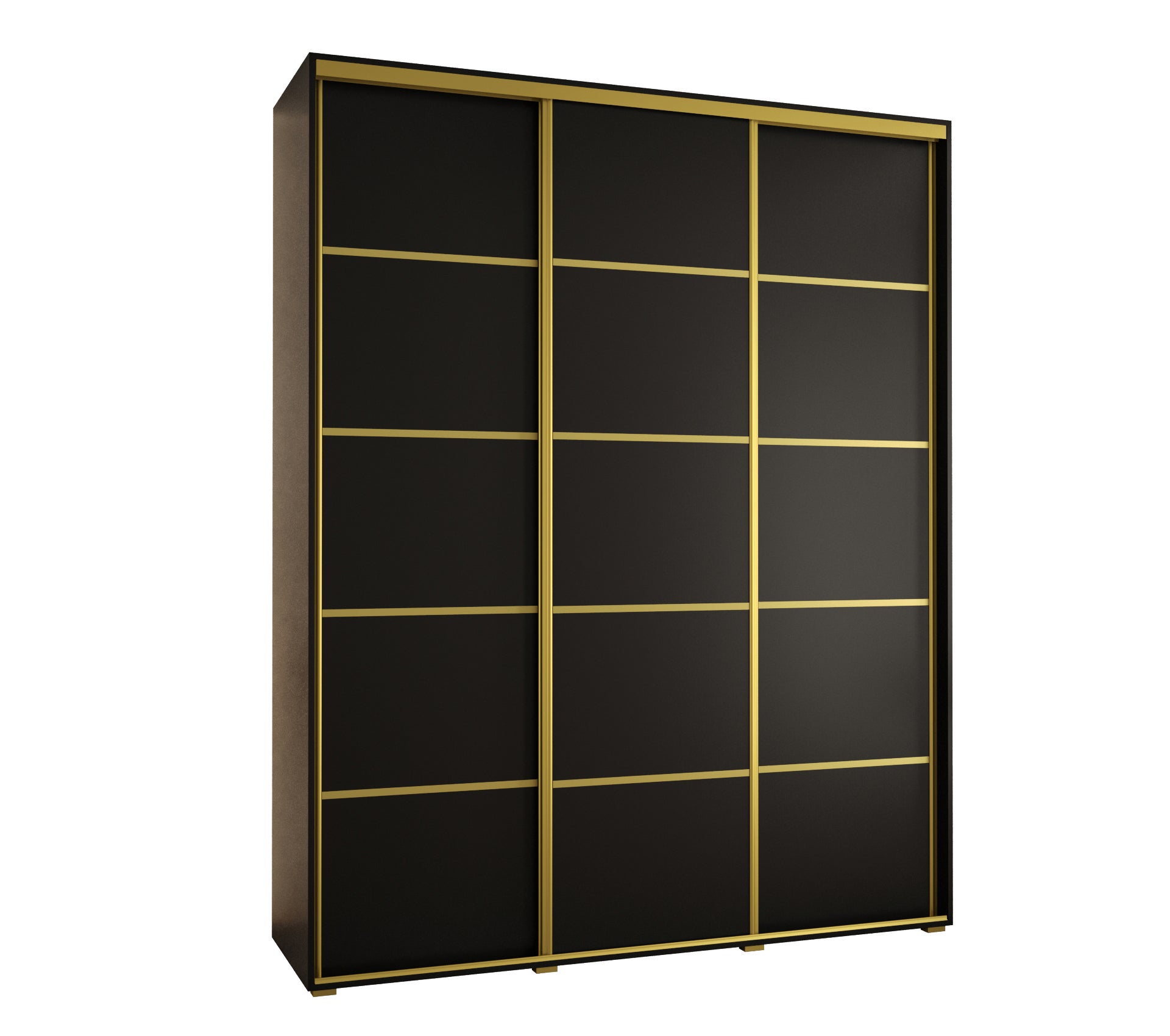 Szafa przesuwna wysoka Davos 4 200 x 60 x 235,2 cm czarny + czarny + u. złoty - Abiks Meble