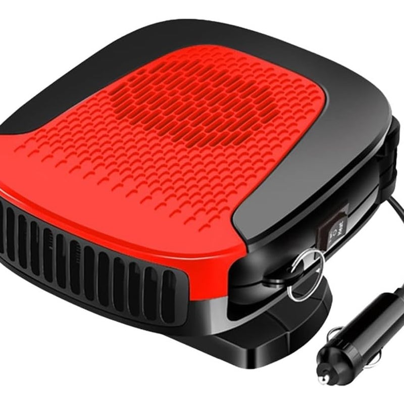 Przenośny ogrzewacz i odmrażacz samochodowy, odmrażacz szyby przedniej 150 W, obrotowy 360°, czerwony