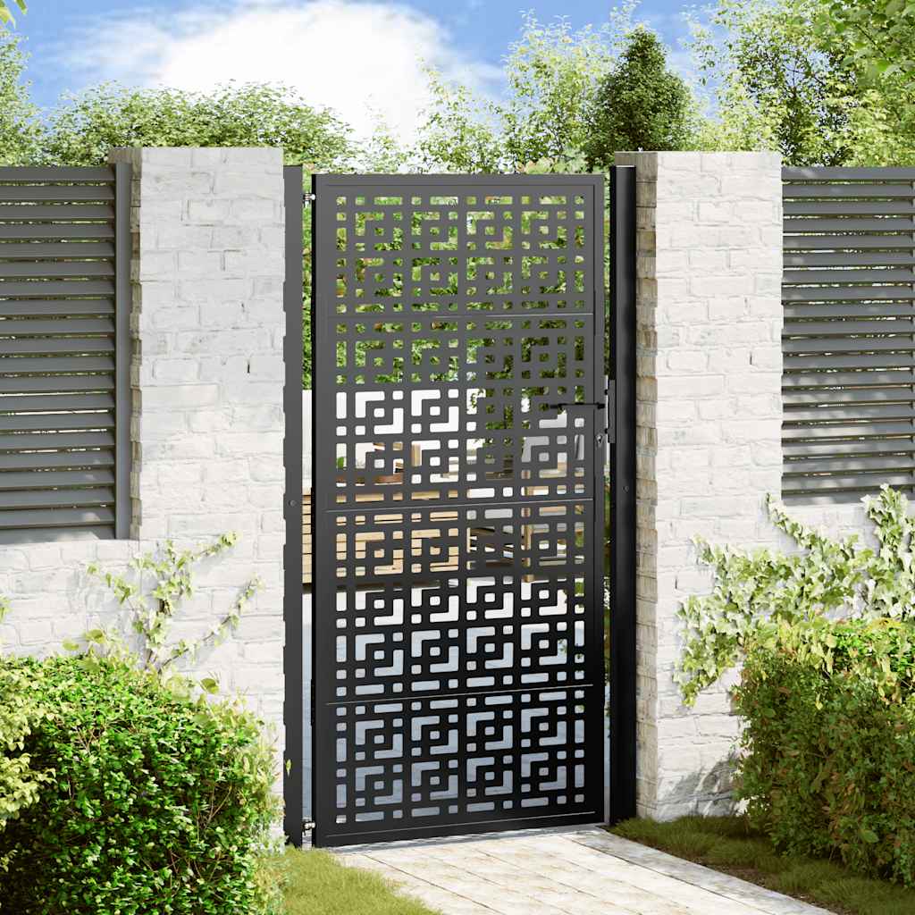 Vidaxl Puerta De Jardín 100X175 Cm Diseño De Cruz De Acero Negra , Leroy Merlin