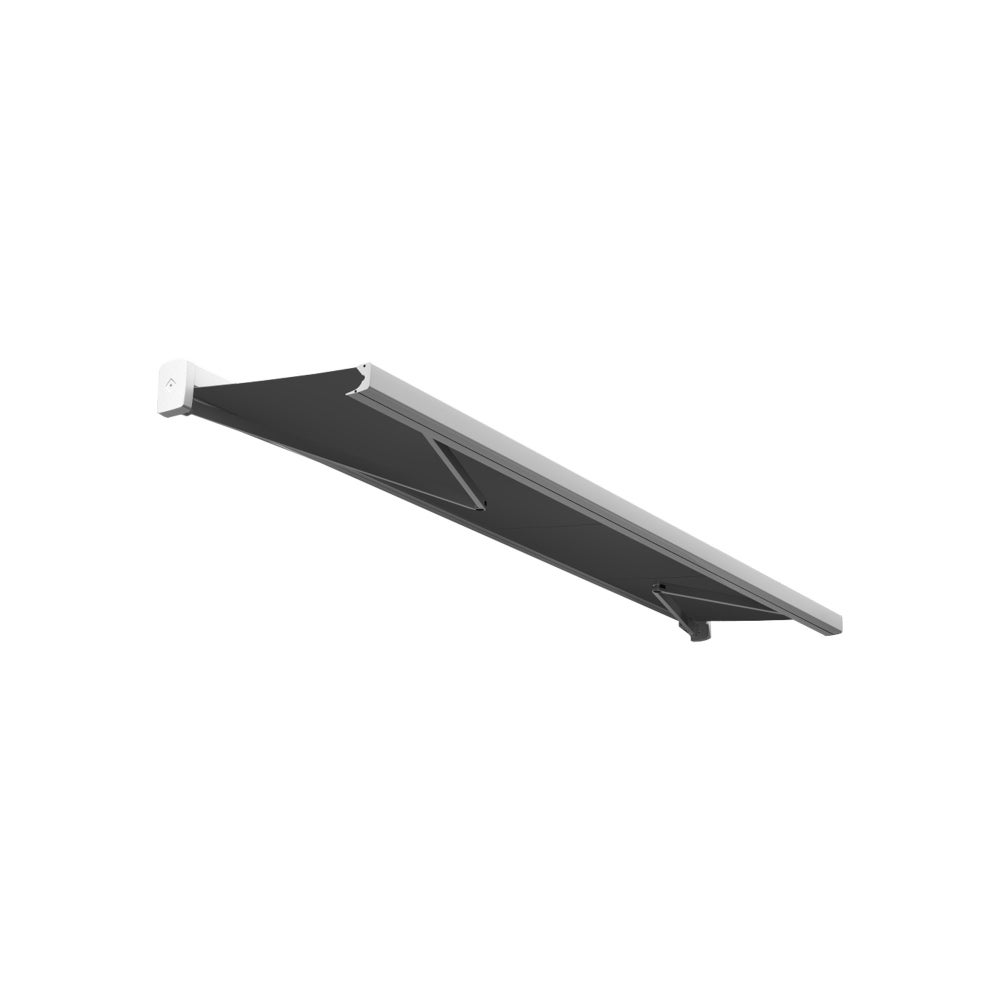 Store banne coffre AMURI 4.20 x 3.00m (Manuel - Toile : Gris clair - Armature : Blanc) - 2