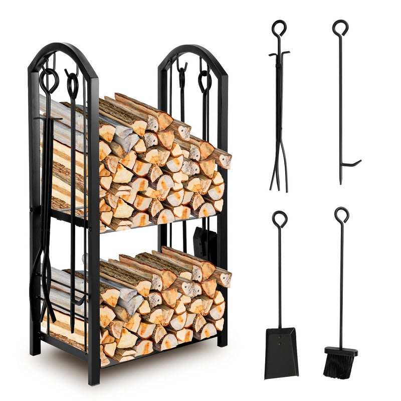 Aufun Étagère à bûches Étagère à bois, Support à bois de chauffage, En