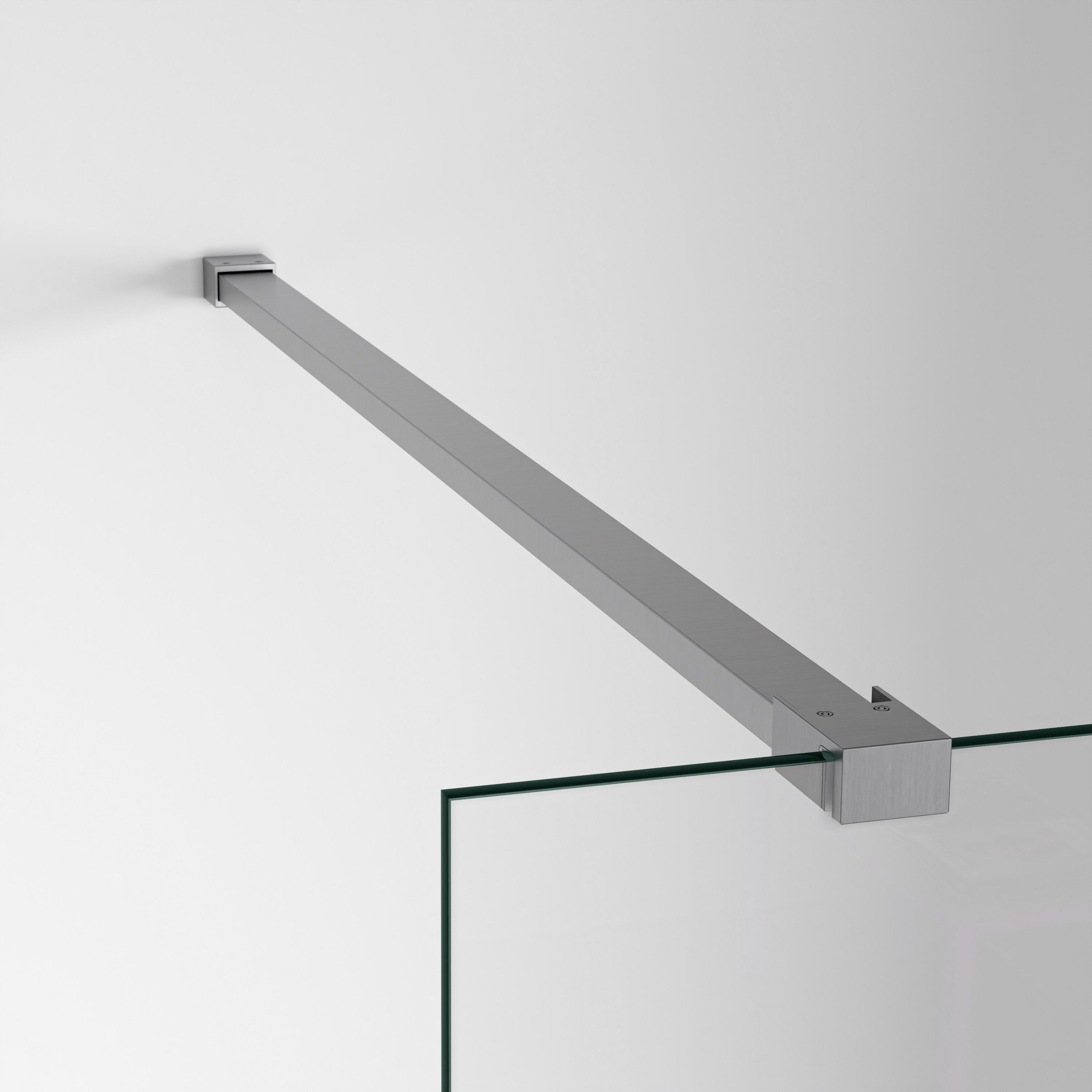 BELLOBATH - Divisória de duche frontal com painel fixo - Transparente - Perfis Gunmetal - Largura adaptável 78-80 cm - Alto 195 cm - 2