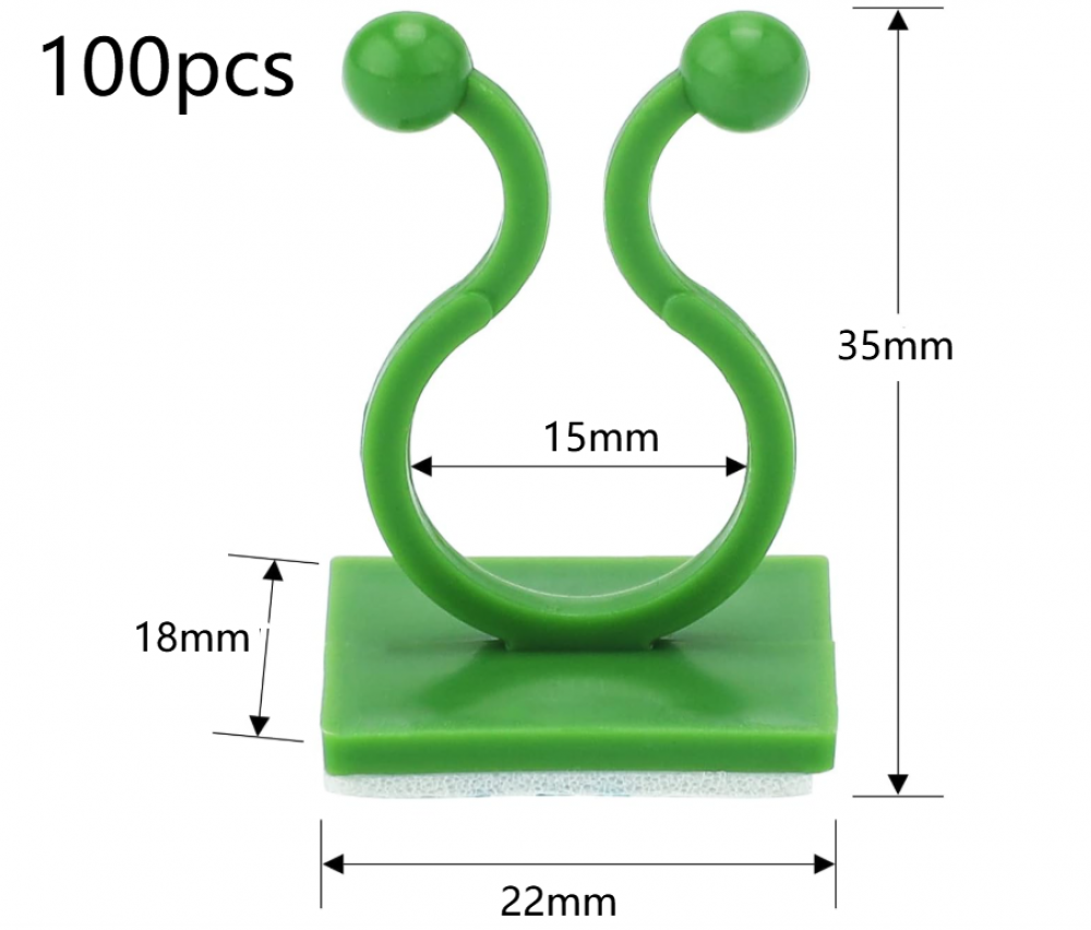 Lot de 100 clips de support pour plantes grimpantes, auto-adhésifs, pour mur ou treillis, pour soutenir vos plantes (verts) - 2