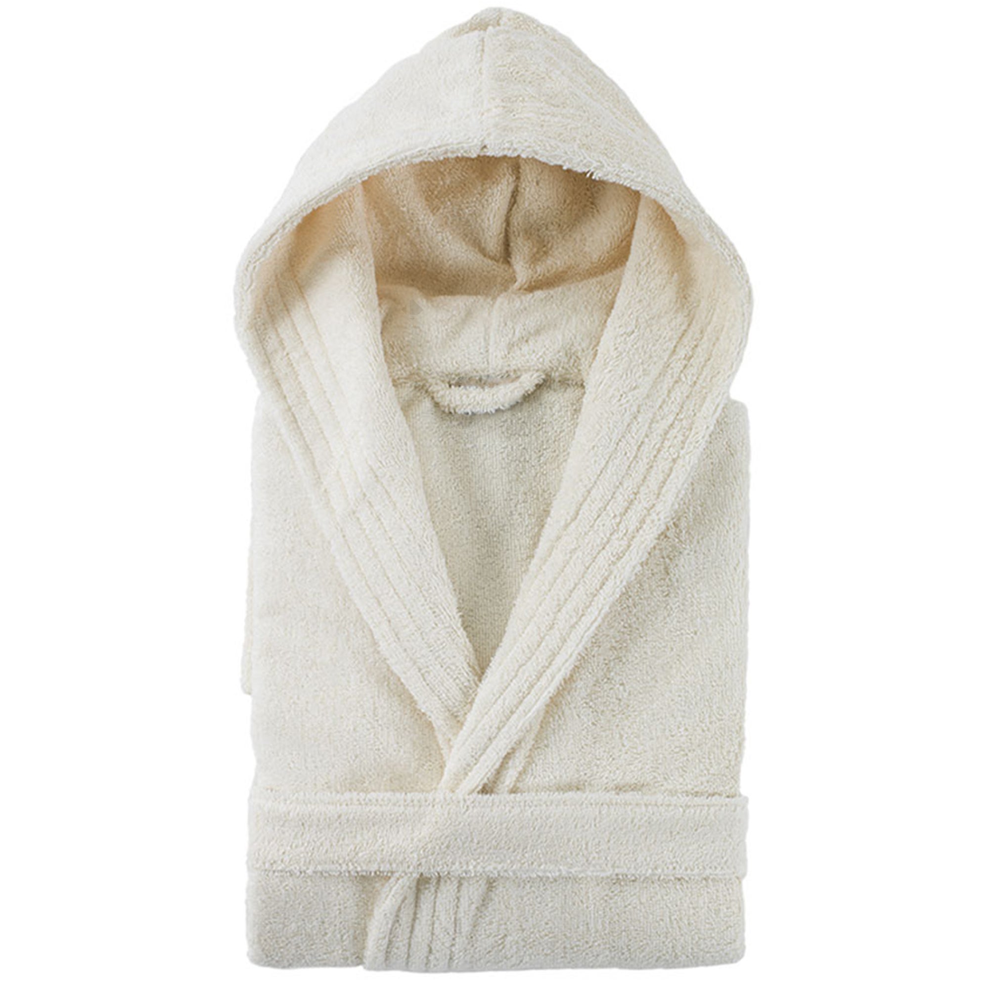 Peignoir à capuche adulte PURE coton XS ivoire Leroy Merlin