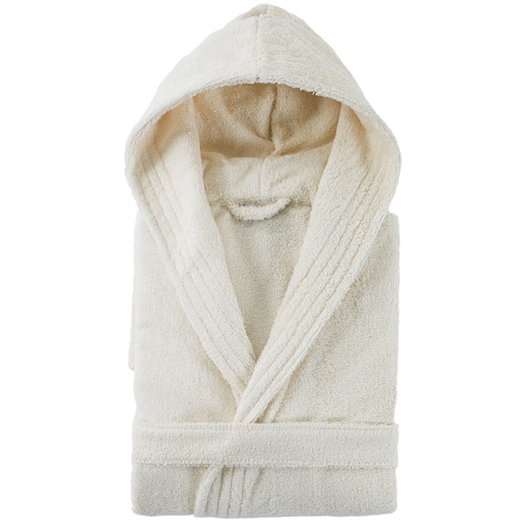 Peignoir à capuche adulte PURE coton XS ivoire Leroy Merlin