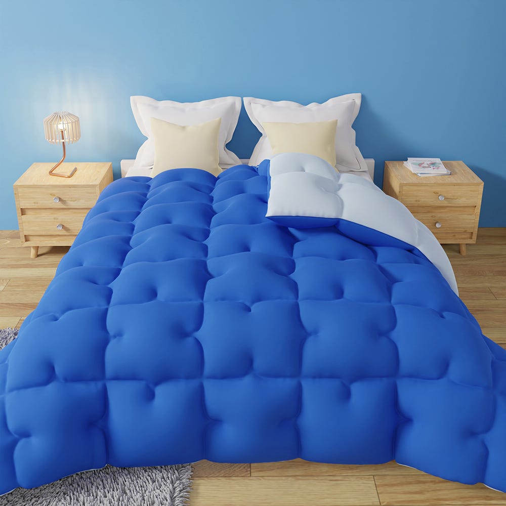 Couette 240x260cm Grand Froid Nuage Blanc - 700GSM Fibre Creuse - Anti-acarien