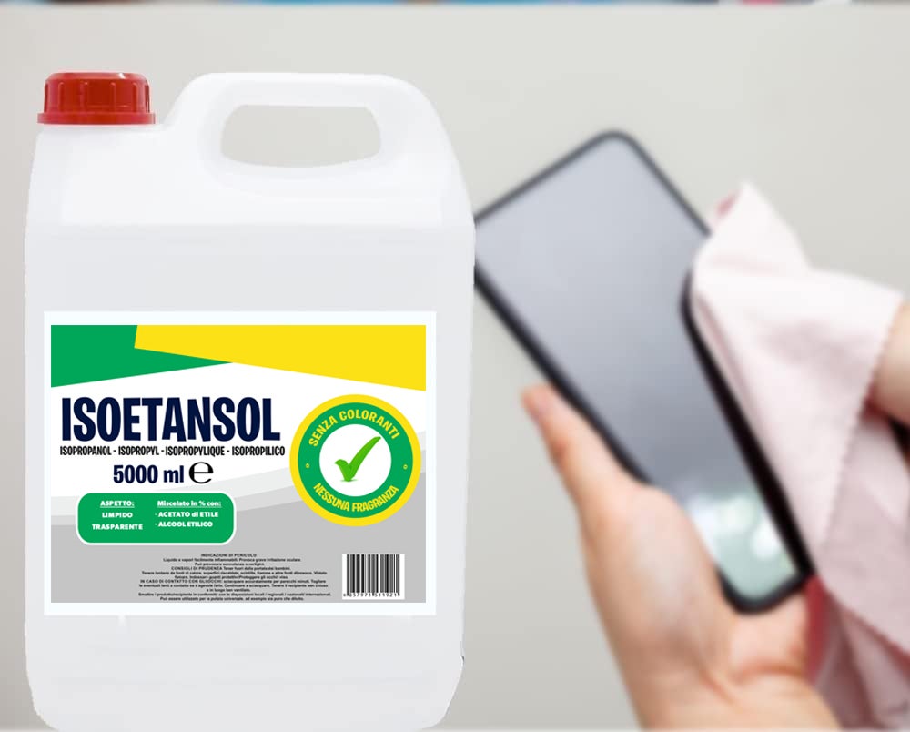 2X5 ISOETANSOL 100AE Isopropanolo Alcool ISOPROPILICO DENATURATO MISCELATO detergente da 5 Litri - 3