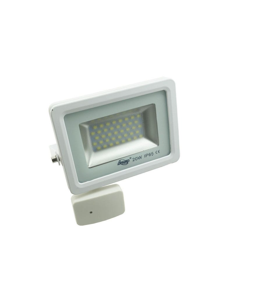 Faro Led Flood Light Slim 30W IP65 Neutro 4000K Carcassa Bianca Con Sensore PIR Di Movimento E - Foto 9