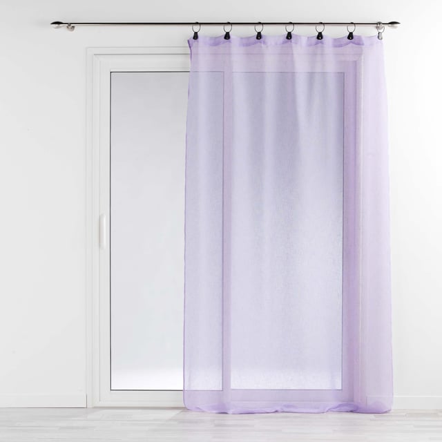 Voilage à anneaux en voile tissé - Lilas - 140x240 cm - Polyester