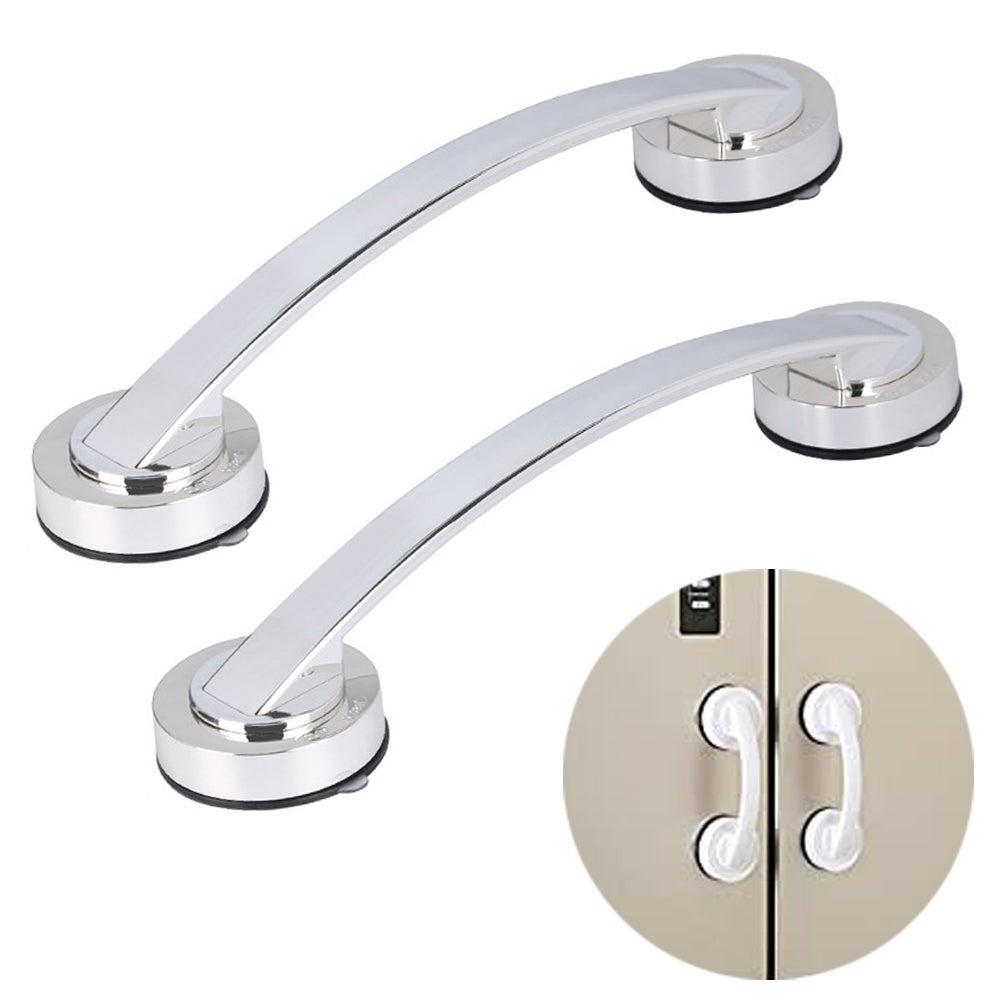 2 Klamki do drzwi, klamki do przesuwnych drzwi patio, samoprzylepny uchwyt do drzwi szuflady, poręcz z przyssawką do sedesu