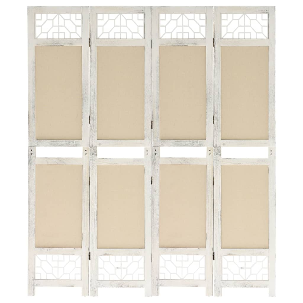 Maison exclusive - biombo divisor de 4 paneles de tela color crema 140x165 cm
