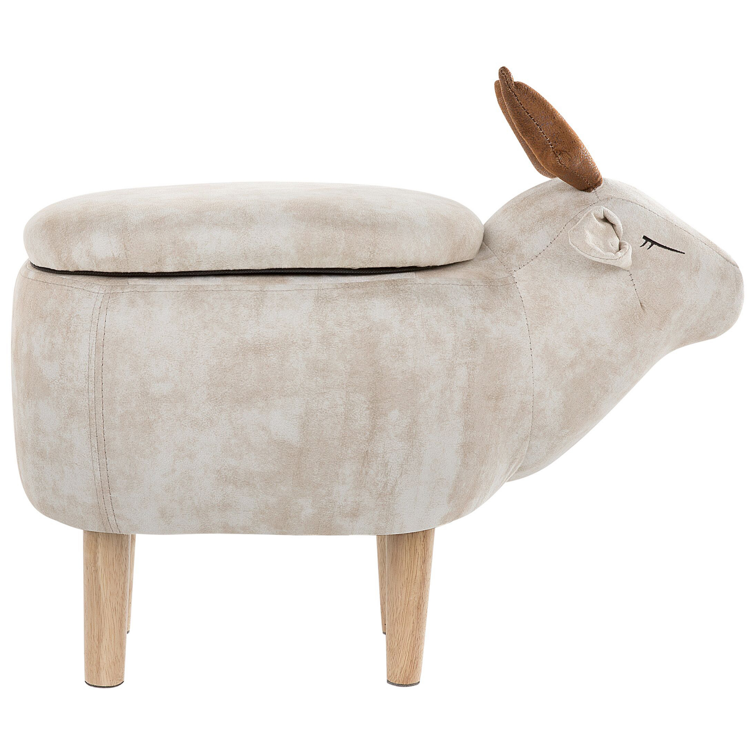Pouf animaletto contenitore REINDEER Tessuto Beige - 6