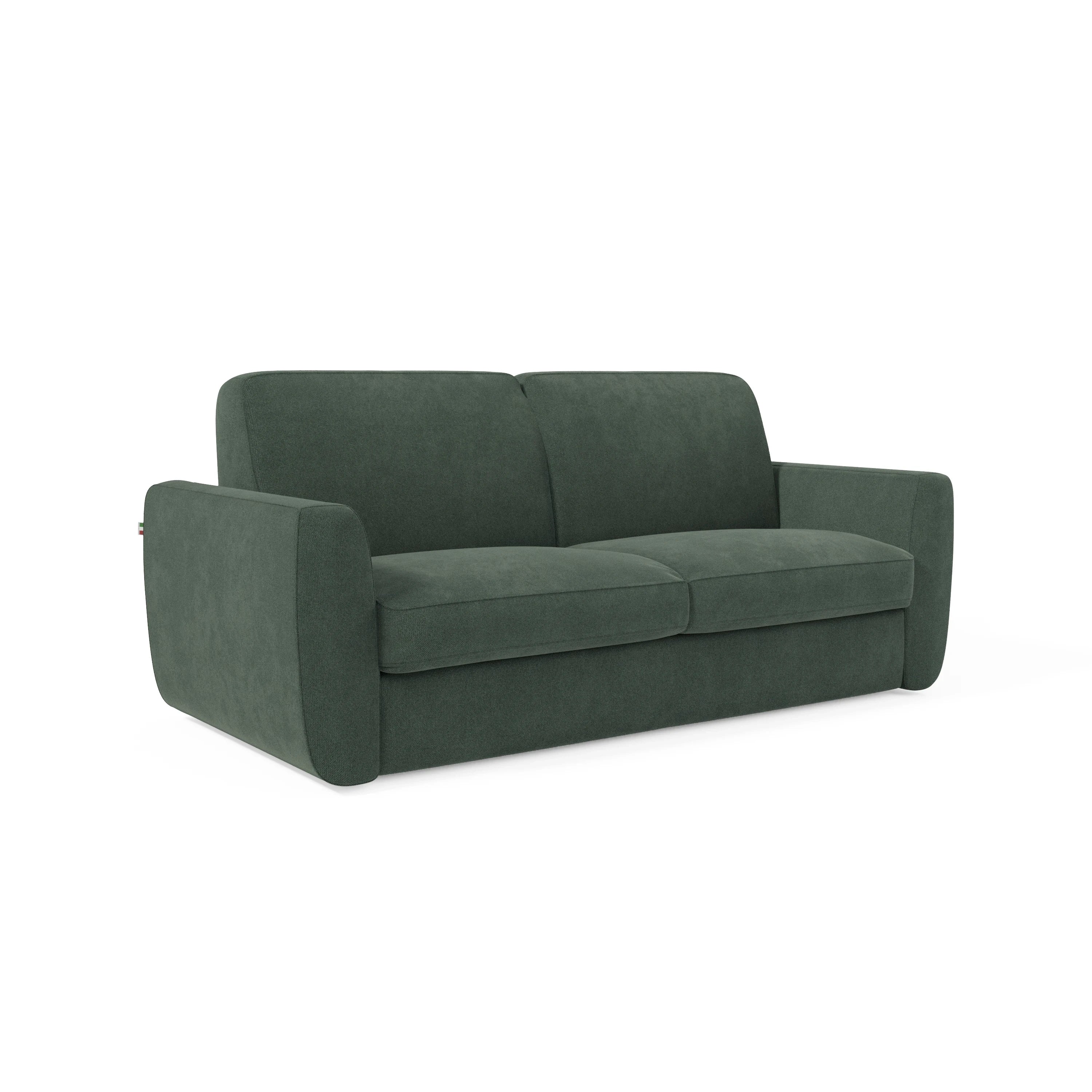Leonida sofá cama desenfundable con colchón de 18 cm de altura 202 cm verde