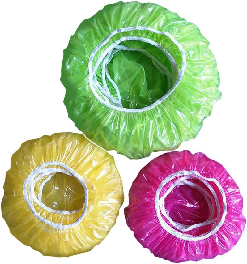 60 elastycznych i wielokrotnego użytku osłonek na żywność, wykonanych z kolorowego plastiku, służących do ochrony warzyw lub żywności w domu i hotela