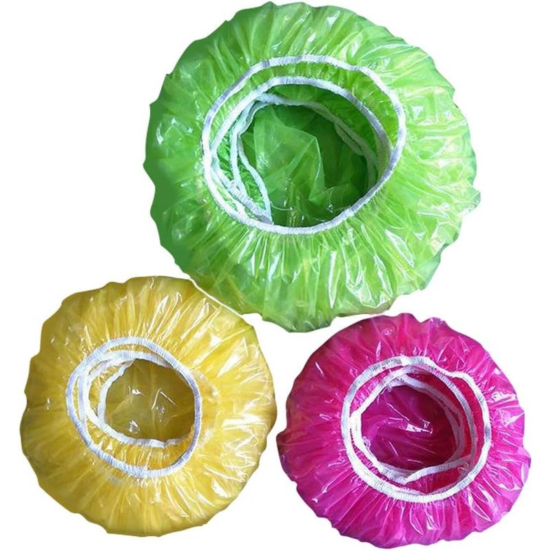 60 elastycznych i wielokrotnego użytku osłonek na żywność, wykonanych z kolorowego plastiku, służących do ochrony warzyw lub żywności w domu i hotela